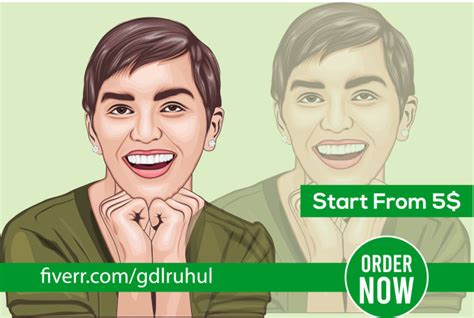 Draw Realistic Vector Cartoon Portrait From Your Photo By Gdlruhul Fiverr
