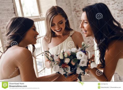 Felling Excited About Wedding Stock Image Image Of Felling