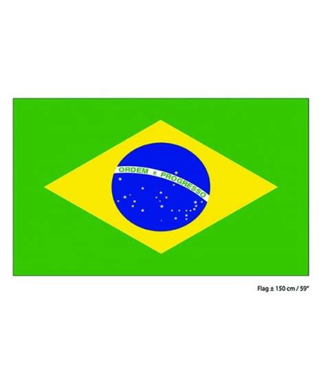 Republikken brasiliens flag er grønt med en stor gul rombe i midten. Flag Brasilien, 90 x 150 - Fest & Farver