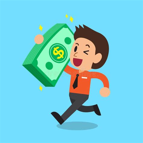 Cartoon Businessman Carrying Money Cash Stock Vector Illustration Of