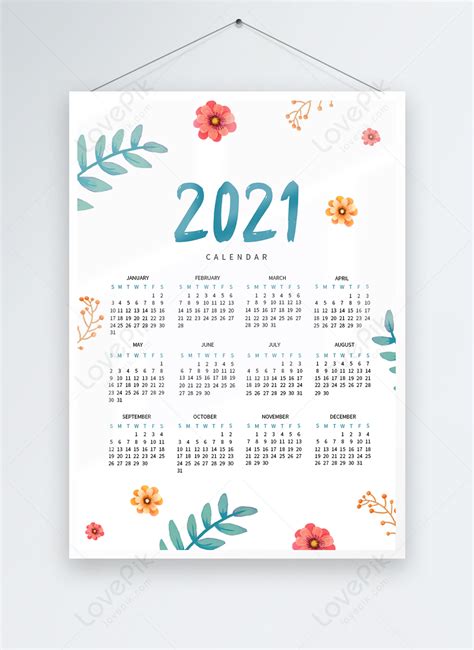 Template Desain Kalender 2021 Yang Sederhana Untuk Diunduh Gratis Lovepik