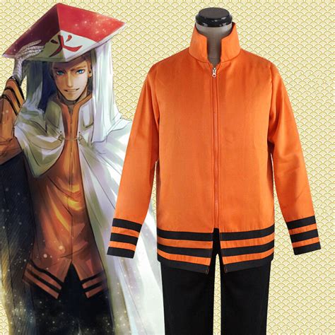 Anime Naruto Seventh Hokage Hoodies Jacket Cloak Uzumaki