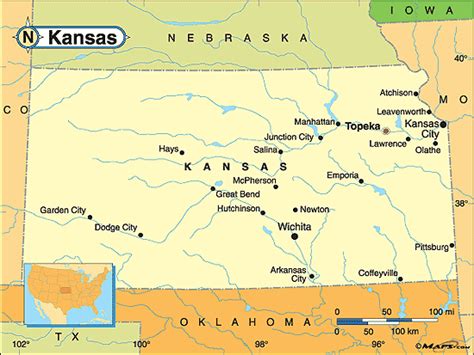Kansas Political Map By From Worlds Largest Map