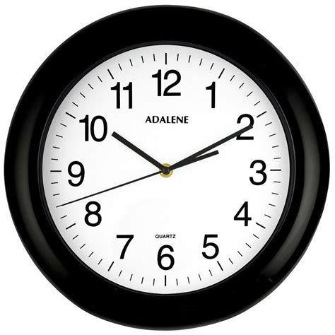 Hippih Black Wall Clock Silent Non Ticking Quality Quartz 10 Inch