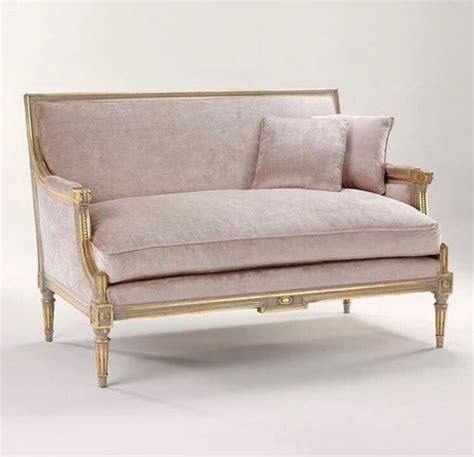 French Louis Xvi Style Carved Wood Sofa With A Gray Painted Finish