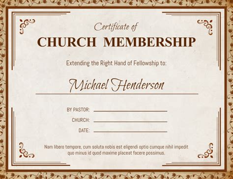 Free Printable Church Membership Certificates Printable Templates