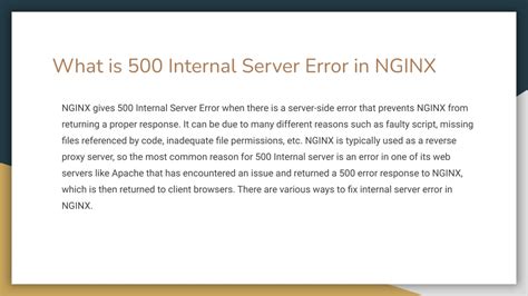 Ppt How To Fix Internal Server Error In Nginx Powerpoint Presentation Id