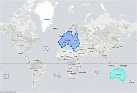 Actual Size Map Of World Map
