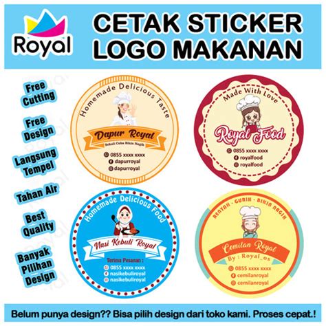 Jual Stiker Bulat 6x6 Cmcetak Sticker Makanan Dan Minumanstiker Logo Bahan Cromo Laminasi