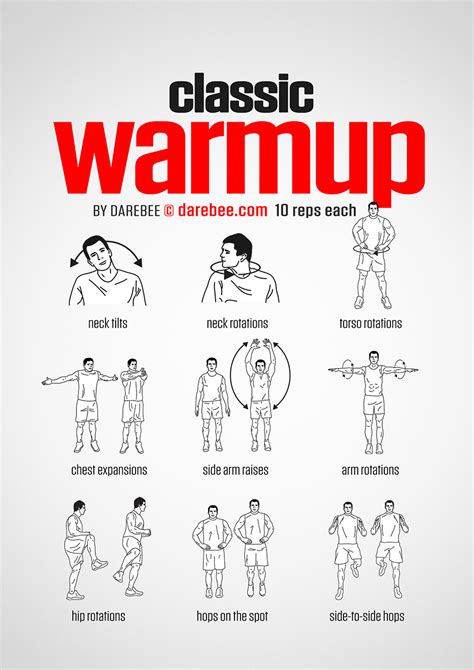 List Of Warm Up Exercises Before Workout