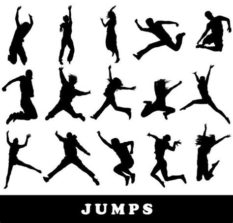 People Jumping Silhouette Vector For Free Download Freeimages