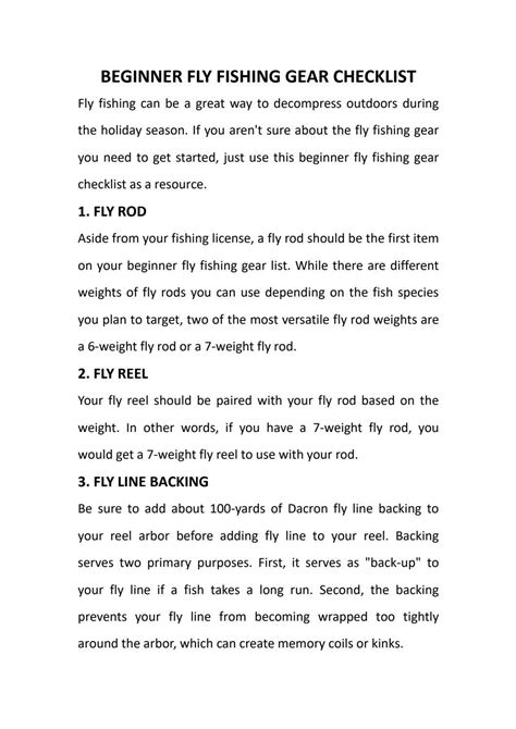 Beginner Fly Fishing Gear Checklist By Allenaaww Issuu