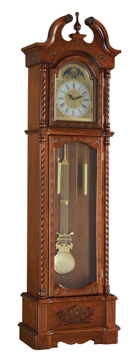Acme Quincey Grandfather Clock In Dark Oak Finish 97085