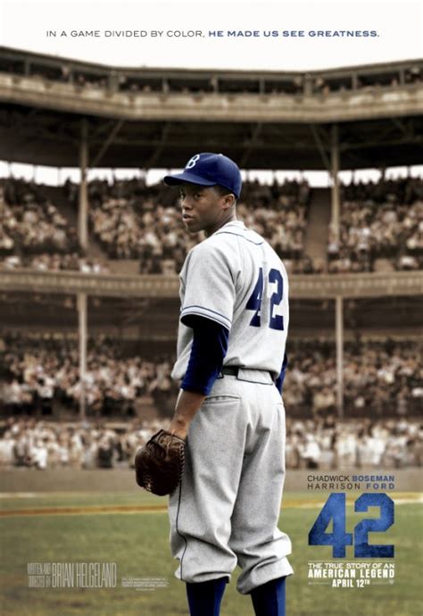 A hollywood movie that tells the story of this historic event is now opening the new film is called 42. that was jackie robinson's number when he played for the brooklyn dodgers. New Poster for the Jackie Robinson Film 42 — GeekTyrant