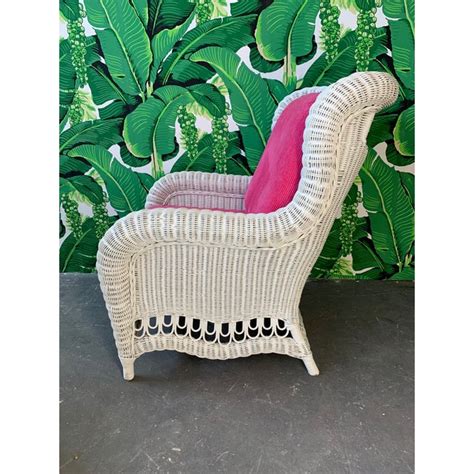 We did not find results for: White Wicker Wingback Chair and Ottoman | Chairish