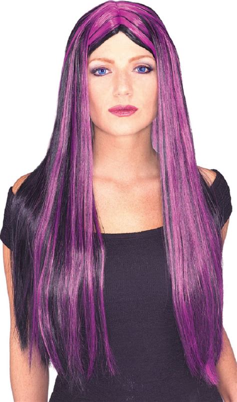 Witch Wig Blackpurple 24in Adult Accessory