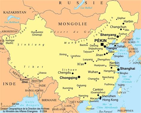 Carte De La Chine Relief Villes Carte Administrative Et Politique