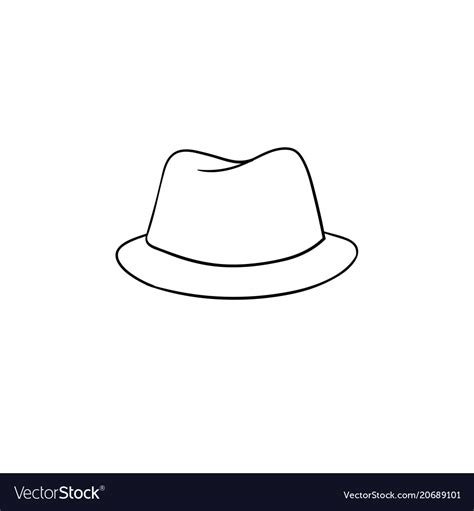 Fedora Hat Hand Drawn Sketch Icon Royalty Free Vector Image