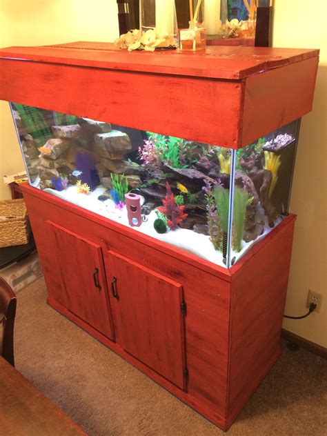 Plywood 75 Gallon Fish Tank Stand Painted Red And Distressed Yep I
