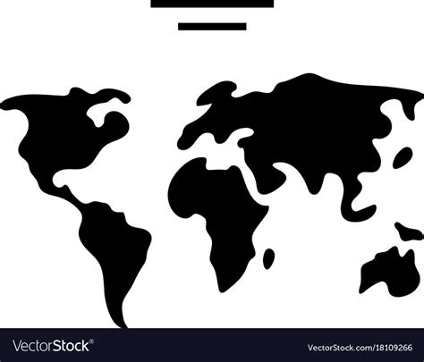 Map World Icon Black Sign On Royalty Free Vector Image