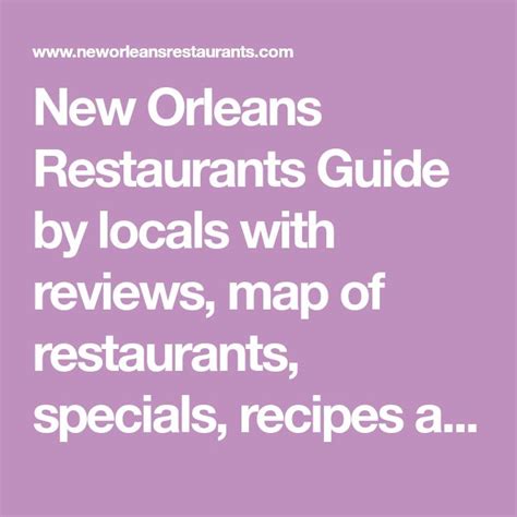 New Orleans Restaurants Guide By Locals With Reviews Map Of