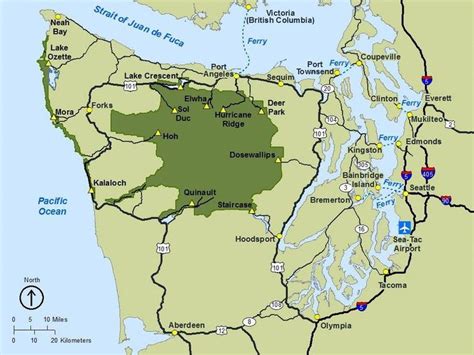 Park Map With Locations Olympic National Park Map National Parks Map