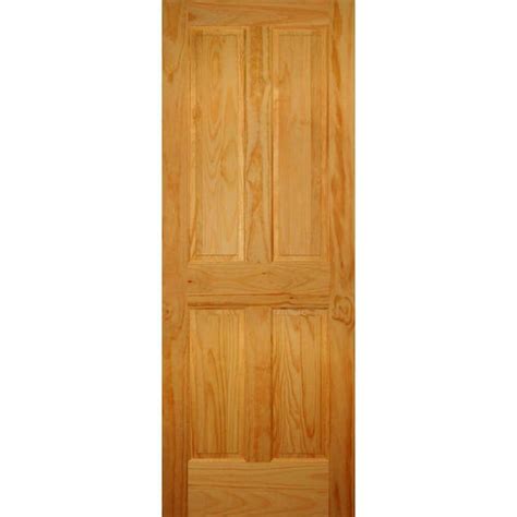 Builders Choice 30 In X 80 In Left Handed 4 Panel Solid Core Pine
