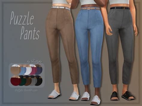 The Sims 4 Trillyke Puzzle Pants Sims 4 Clothing Sims Fashion