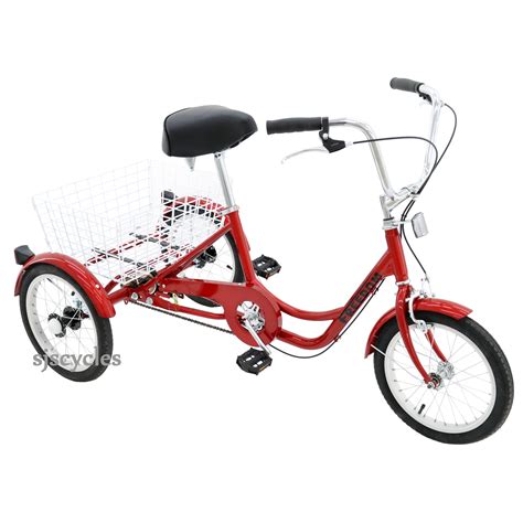Adult Tricycle Red 16 Inch Wheel