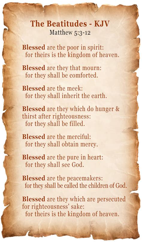 What Are The 8 Beatitudes In Matthew Printable Templates