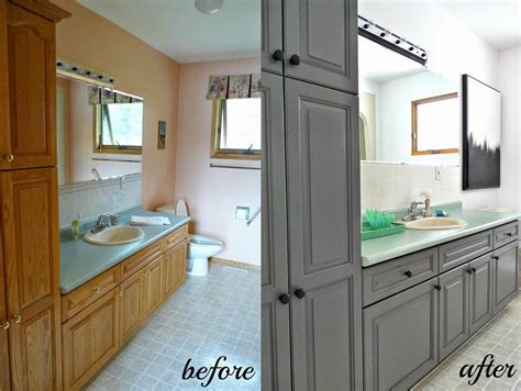 Refinishing cabinets/vanities is a big punch in the ugly bathroom throat. Easy Ways of Painting Bathroom Vanity [Before And After ...