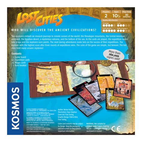 It's also only a two player game, so keep that in mind. Lost Cities The Original Card Game by Kosmos Games | EH Gaming