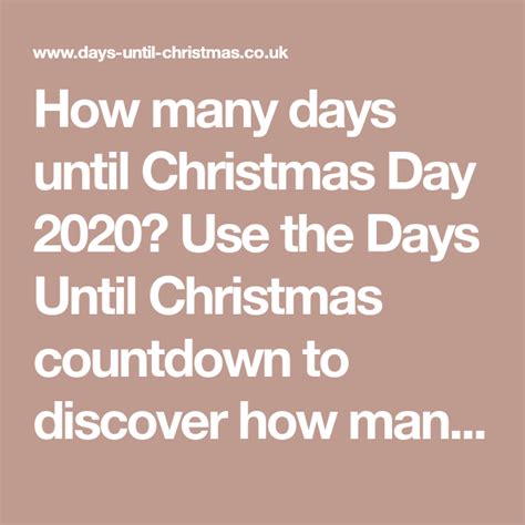 How Many Days Until Christmas Day 2020 Use The Days Until Christmas
