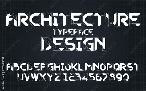 Decorative Architecture Alphabet Vector Fonts And Numberstypography