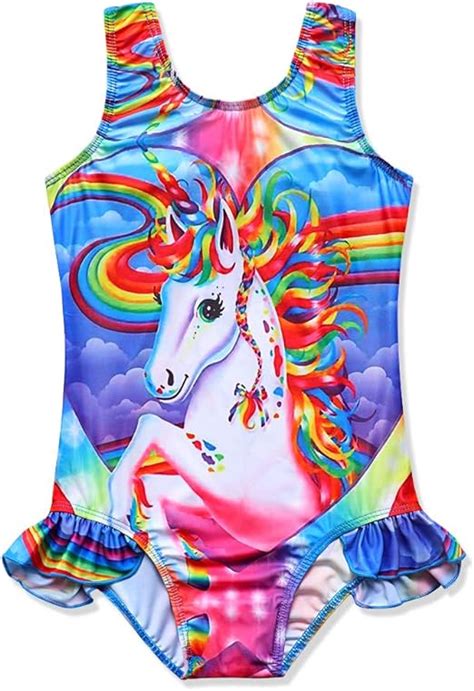 Kidsparadisy Girls Unicorn Swimming Costume One Piece Swimwear Swimsuit