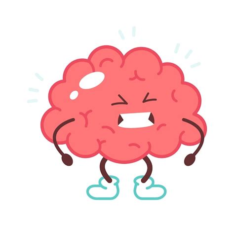 Premium Vector Cartoon Angry Brains Vector Illustration