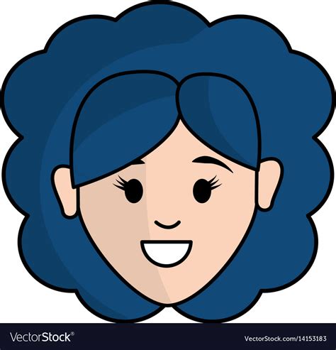 Happy Face Woman With Hairstyle Royalty Free Vector Image