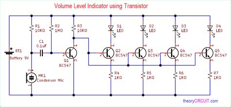 This circuit is very simple and you can also easily make this circuit. Volume Level Indicator Using Transistor