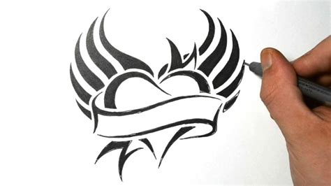 13 Easy To Draw Heart Designs Images Tribal Heart Tattoo Drawings How To Draw Tribal Hearts