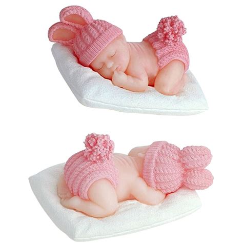 Safe use in bake oven, microwave oven, dishwasher and refrigerator. Sleeping baby Shape 3D fondant cake silicone mold food grade mastic kitchen chocolate making ...