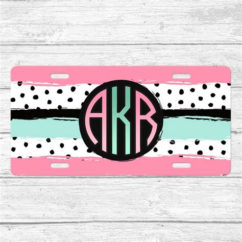 Cute Personalized License Plate Monogram License Plate Etsy