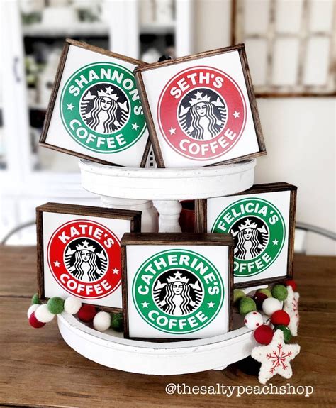 Personalized Starbucks Sign Coffee Bar Decor Custom Etsy