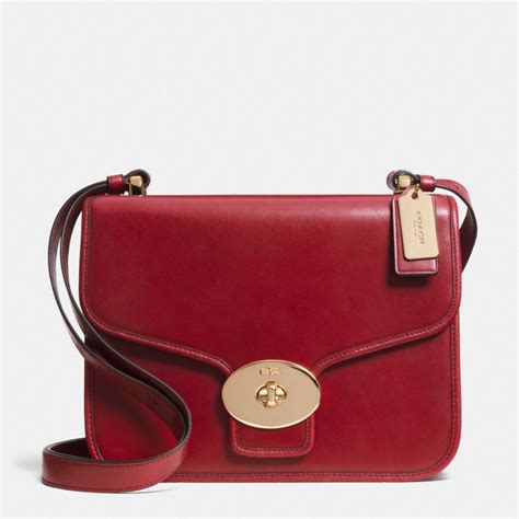 Coach Page Shoulder Bag In Leather In Red Lyst