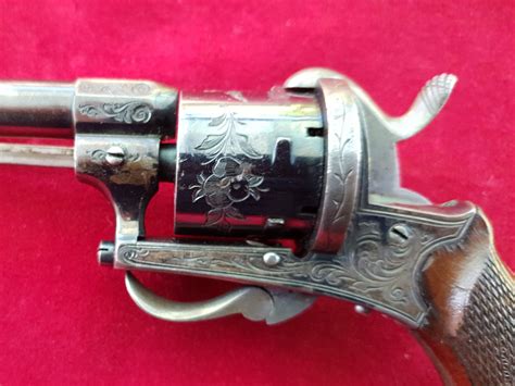 An Exceptional Engraved 7mm 6 Shot Pinfire Revolver With Lots Of
