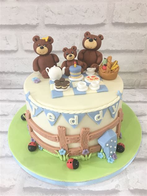 Teddy Bear Birthday Cake Boys First Birthday Cake Birthday Party Cake