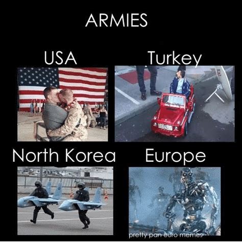If north korea attacks on us i mean on india then who will be the winner india vs north korea so guys if north korea. ARMIES USA Turke North Korea Europe Etty Pan Euro Memes ...