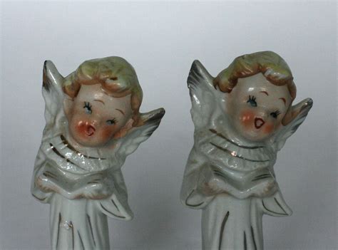 Vintage Ceramic Angels Made In Japan Set Of Two Etsy