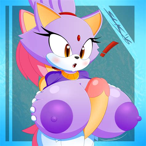 Rule 34 Amy Rose Anthro Big Breasts Blaze The Cat Breast Grab