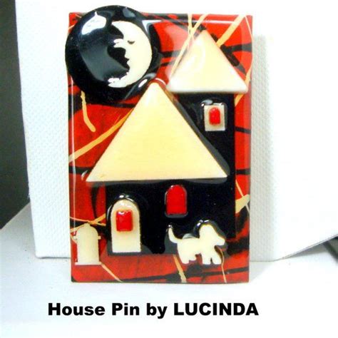 House Pins By Lucinda Vintage Signed Collectible Brooch Etsy