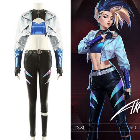 Lol Kda All Out Akali Cosplay Costume Dresses Outfit Etsy